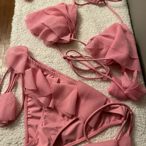 Pink Ruffle Bikini Set - Picture 2 of 4